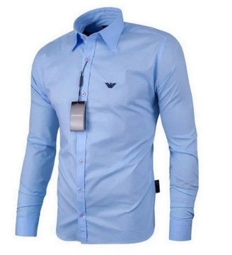 РУБАШКА УЗЛОГО КРОЯ EMPORIO ARMANI Синяя 3XL