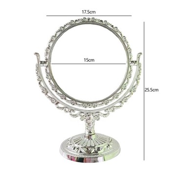 Настольное зеркало для макияжа, вращающееся на 360 градусов, овальное, в винтажном стиле.