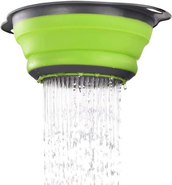 Składany durszlak silikonowy sitko do mycia składany ociekacz z uchwytem