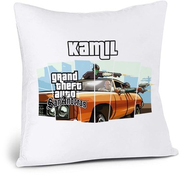 PODUSZKA GTA GRAND THEFT AUTO + IMIĘ