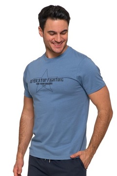T-shirt Koszulka Męska Krótki Rękaw z Nadrukiem Bawełniana L MORAJ