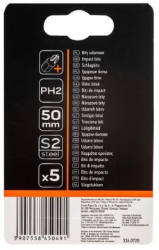 Ударные биты 50 мм ph2 1/4 ”5pcs neo 09-576