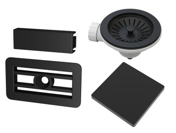 ZLEW GRANITOWY CZARNY BATERIA KUCHENNA ZAŚLEPKA NOWOCZESNY ZESTAW RENDO