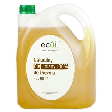 OLEJ LNIANY 100% 4L| Impregnat do Drewna | NIErozcieńczany - BEZ CHEMII
