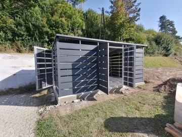 Навес для мусора 5x3 гаражи из листового графитового профиля