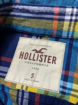 HOLLISTER ORYGINALNA kolorowa bawełnaina KOSZULA W KRATKĘ rozmiar S