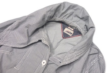 TOMMY HILFIGER Damska Kurtka Przejściowa Płaszcz w Paski Logo r. M 38