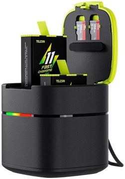 Быстрое зарядное устройство + 2 аккумулятора для GoPro 11 10 9