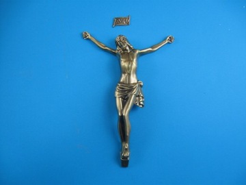 Korpus Pasyjka Jezusa na krzyż metalowa + napis 25,5 cm