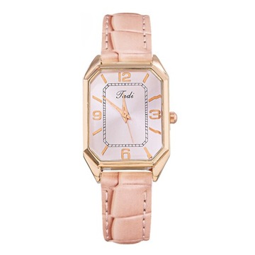 Women Watch Rectangle Dial Faux Leather Strap Quartz