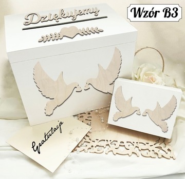 Белая коробка и коробка для свадебного банкета, набор обручальных колец и конверты.