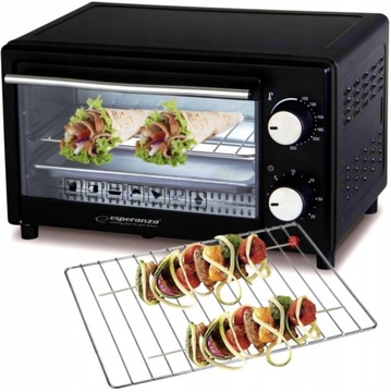 ЭЛЕКТРИЧЕСКАЯ ДУХОВКА С КОНВЕКЦИОННЫМ ДОЖДЕМ И РЕШЕТКОЙ ТЕРМОСТАТ 10 Л