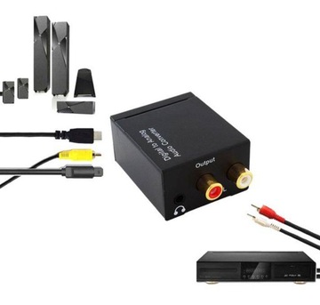 КОНВЕРТЕР АУДИОСИГНАЛА ЦАП 2x RCA + SPDIF ЦИФРОВОЙ АНАЛОГОВЫЙ РАЗЪЕМ КАБЕЛЬ AK319A