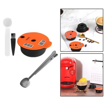 Многоразовая капсула для кофе, в комплекте с кисточкой.