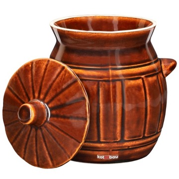 BECZKA CERAMICZNA KAMIONKOWA 2,7L GARNEK KAMIONKA KISZENIA OGÓRKÓW KAPUSTY