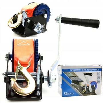 РУЧНАЯ РЕМЕННАЯ ЛЕБЕДКА GEKO С РУКОЯТКОЙ 800 LBS