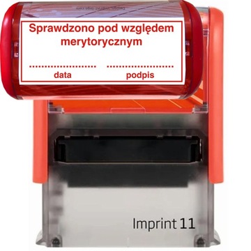 PIECZĄTKA SPRAWDZONO POD WZGLĘDEM MERYTORYCZNYM TRODAT 8911 CZERWONA