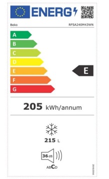 Морозильная камера BEKO RFSA240M43WN