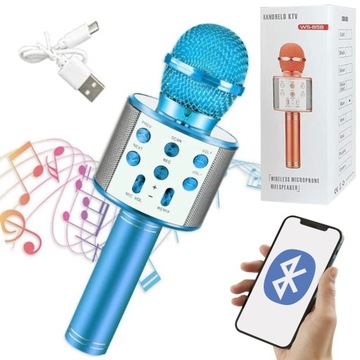 MIKROFON DZIECIĘCY BEZPRZEWODOWY KARAOKE BLUETOOTH GŁOŚNIK - SD AUX