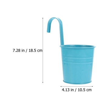 ЖЕЛЕЗНЫЕ ПОДВЕСНЫЕ ЦВЕТОЧНЫЕ ЦВЕТКИ, БАЛКОННЫЕ ДЕКОРАТИВНЫЕ ВЕДРА ДЛЯ ЦВЕТОВ 4 ШТ.