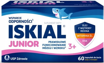 ISKIAL JUNIOR odporność u dzieci TRAN DHA 60 kaps.