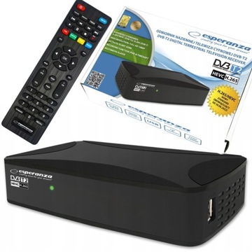 TUNER DEKODER TV NAZIEMNEJ DVB-T2 HEVC PILOT H265