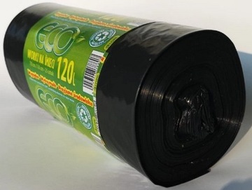 Worki na śmieci do odpadów zmieszanych CZARNE UNIWERSALNE ECO 120 l 25 szt.