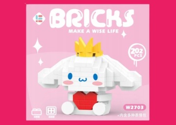 Klocki Hello Kitty Sanrio Figurka Cinnamoroll Róż