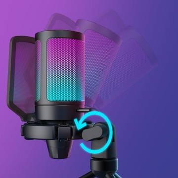Студийный конденсаторный микрофон Fifine A6V AMPLIGAME RGB для геймеров