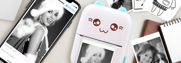 DRUKUŚ MINI DRUKARKA TERMICZNA KOT DO ZDJĘĆ + 11SZT ROLEK PREZENT