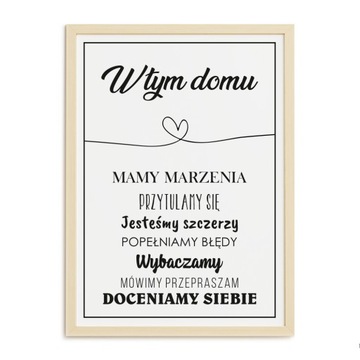 PLAKAT A3 W TYM DOMU Z NAISAMI NA ŚCIANĘ DO KUCHNI