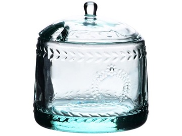 Элегантный декорированный комплект СТЕКЛЯННАЯ САХАРНИЦА и МОЛОЧНИК - Бирюзовый