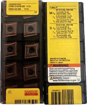 PŁYTKI WIDIOWE SANDVIK CNMG 120408-QM 1115 ORYGINALNE