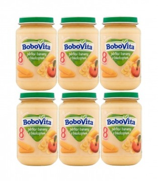 BoboVita Jabłka i banany z biszkoptem 6x190 g