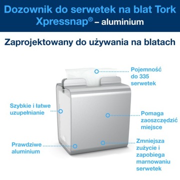 Tork Xpressnap 274002 — Настольный диспенсер для салфеток, N4 — алюминий