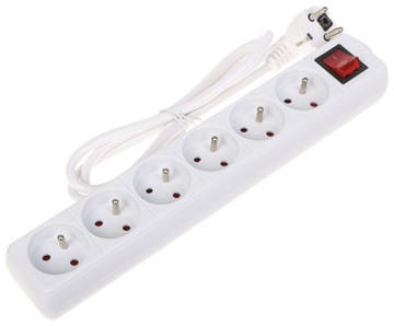 LISTWA ZASILAJĄCA PR-1.5M-6G-SW/W (6 GNIAZD) 1.3 m