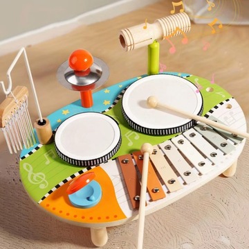 Деревянные барабаны набор инструментов красочные барабанные тарелки
