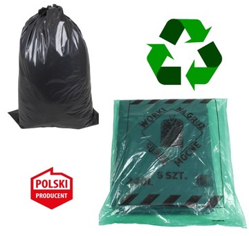 Worki na Gruz 240L EXTRA MOCNE 80µ Polski producent 100% Recykling 5 szt.