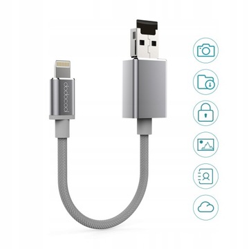 Кабель памяти MFi Lightning — USB-A 2.0, 15 см