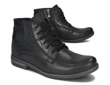 BUTY MĘSKIE SZTYBLETY OCIEPLANE POLSKIE SKÓRA 731 CZARNY 43