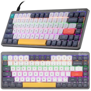 KLAWIATURA BEZPRZEWODOWA USB GAMINGOWA RGB PODŚWIETLANA MECHANICZNA FINA 84