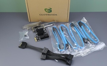 GLOTRENDS SA3034A 4-портовая плата расширения PCIe SATA 3.0 с кабелями