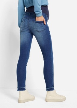 B.P.C spodnie ciążowe jeansy 7/8 postrzępione 36.