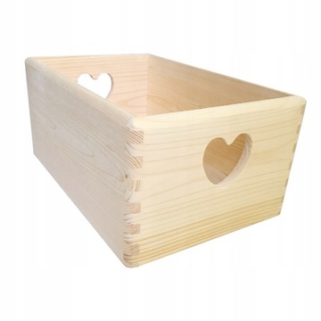 PUDEŁKO SKRZYNKA DREWNIANA Z SERCEM 30x20 POJEMNIK