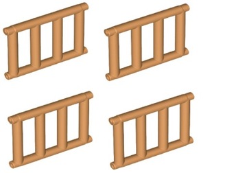 4 szt LEGO 62113 Medium Nougat Bar 1 x 4 x 3 Grille, krata, barierka, NOWE