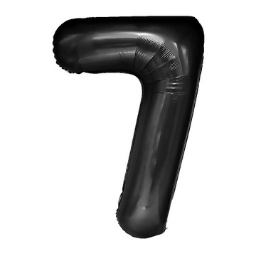 BALONY FOLIOWY CYFRA 7 CZARNY HEL URODZINY 100CM
