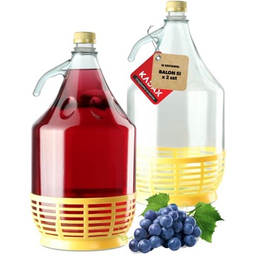 GĄSIOR 5L DAMA BALON BUTELKA NA WINO W KOSZU 2szt