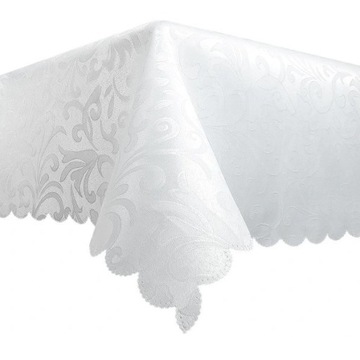OBRUS PLAMOODPORNY 110x160 BIAŁY BIEŻNIK ELEGANCKI STÓŁ ŁAWA KOLĘDA ŚWIĘTA