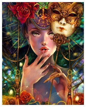 HAFT DIAMENTOWY Diamond Painting Mozaika Maska 45x55 cm Zestaw 5D