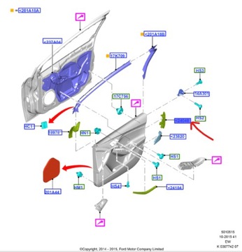 НАКЛАДКА ДВЕРИ ЛЕВАЯ ПЕРЕДНЯЯ FORD FOCUS Mk3 2011-18